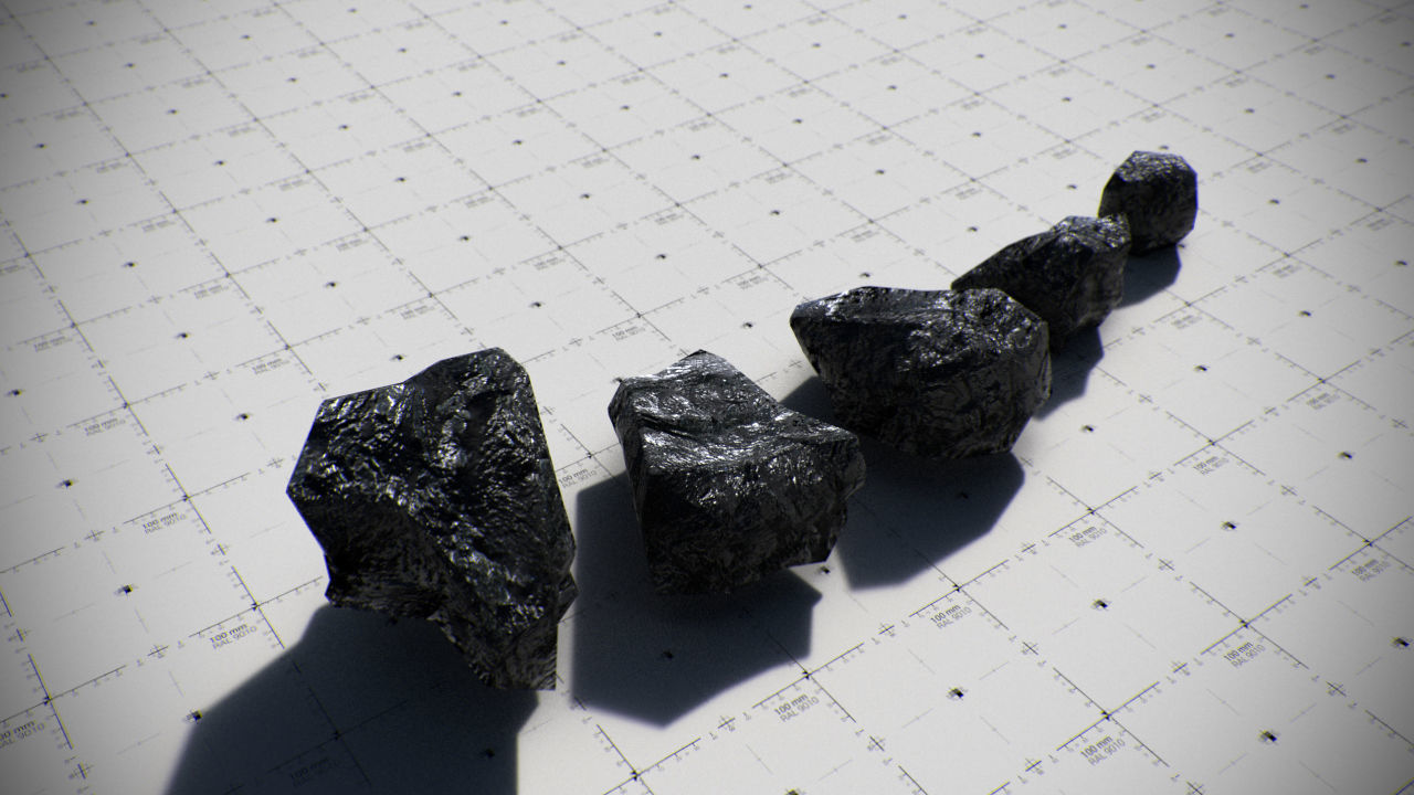 Coal Model Pack - Black Brown Anthracite Low-poly 3D model_1