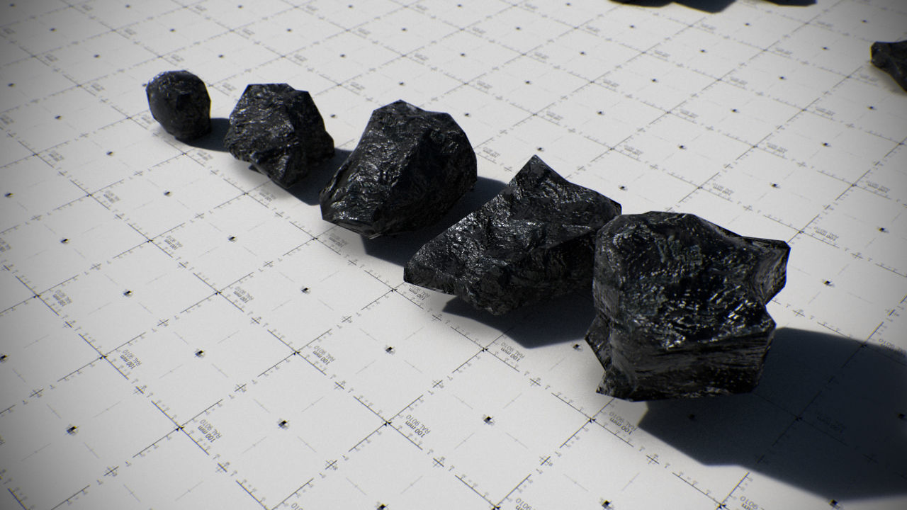 Coal Model Pack - Black Brown Anthracite Low-poly 3D model_2