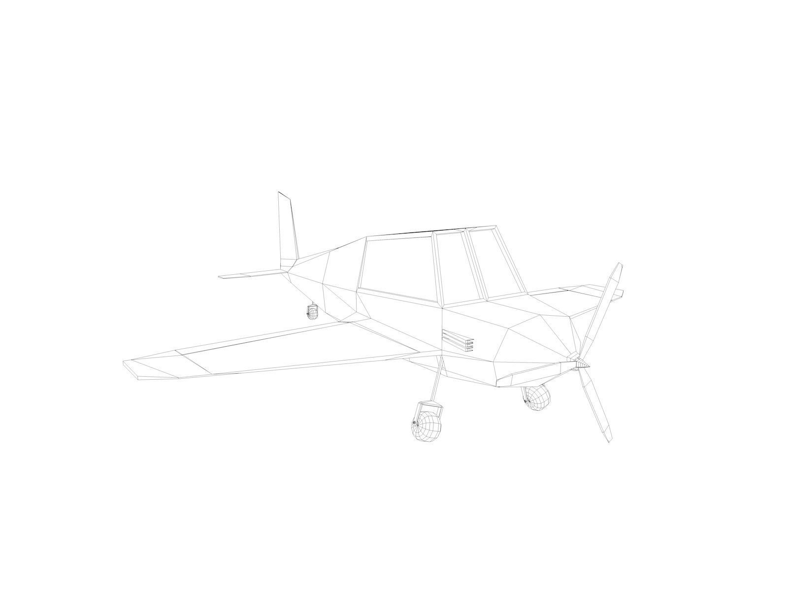 Cartoon Low Poly Plane Free low-poly 3D model_2