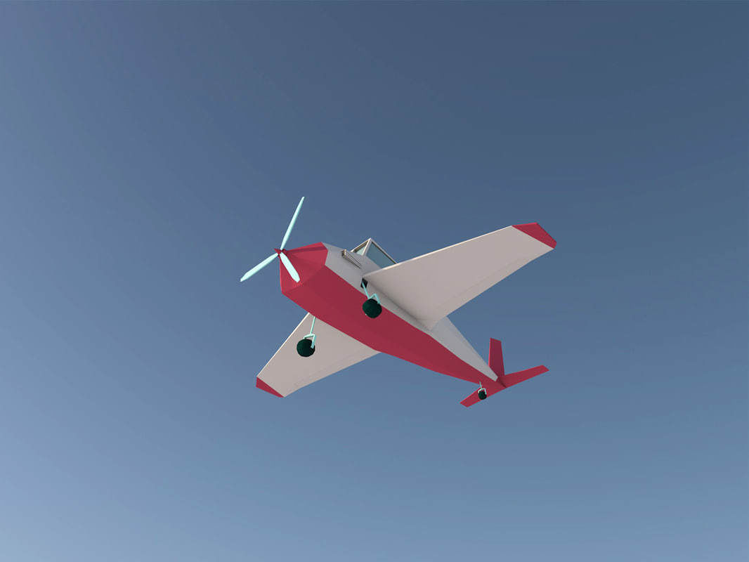 Cartoon Low Poly Plane Free low-poly 3D model_4