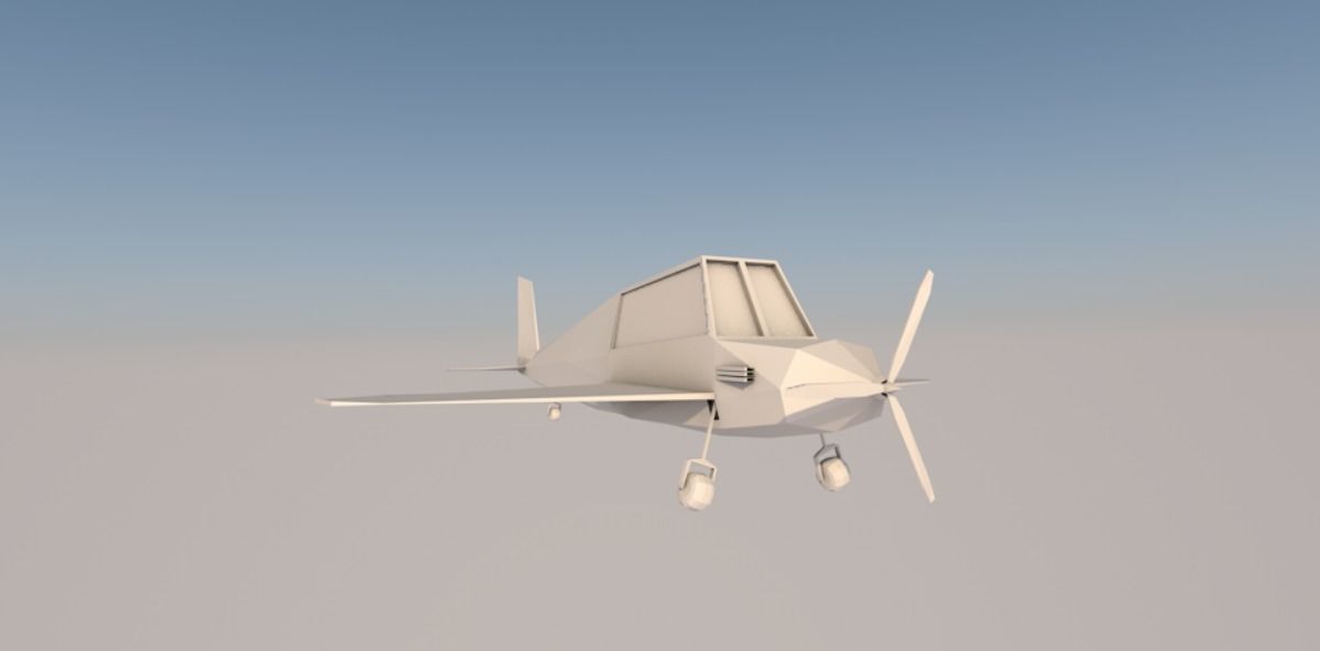 Cartoon Low Poly Plane Free low-poly 3D model_6