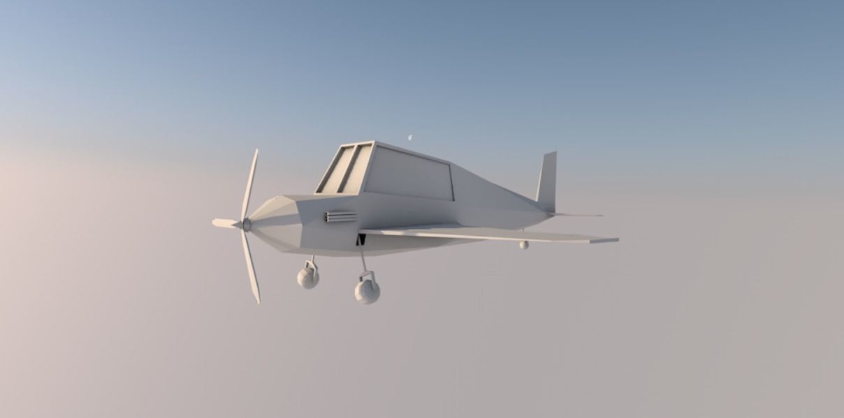 Cartoon Low Poly Plane Free low-poly 3D model_5