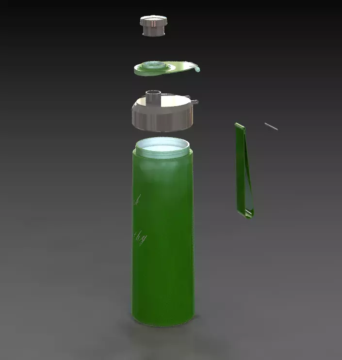 Reusable Water Bottle STL Model 3D print model