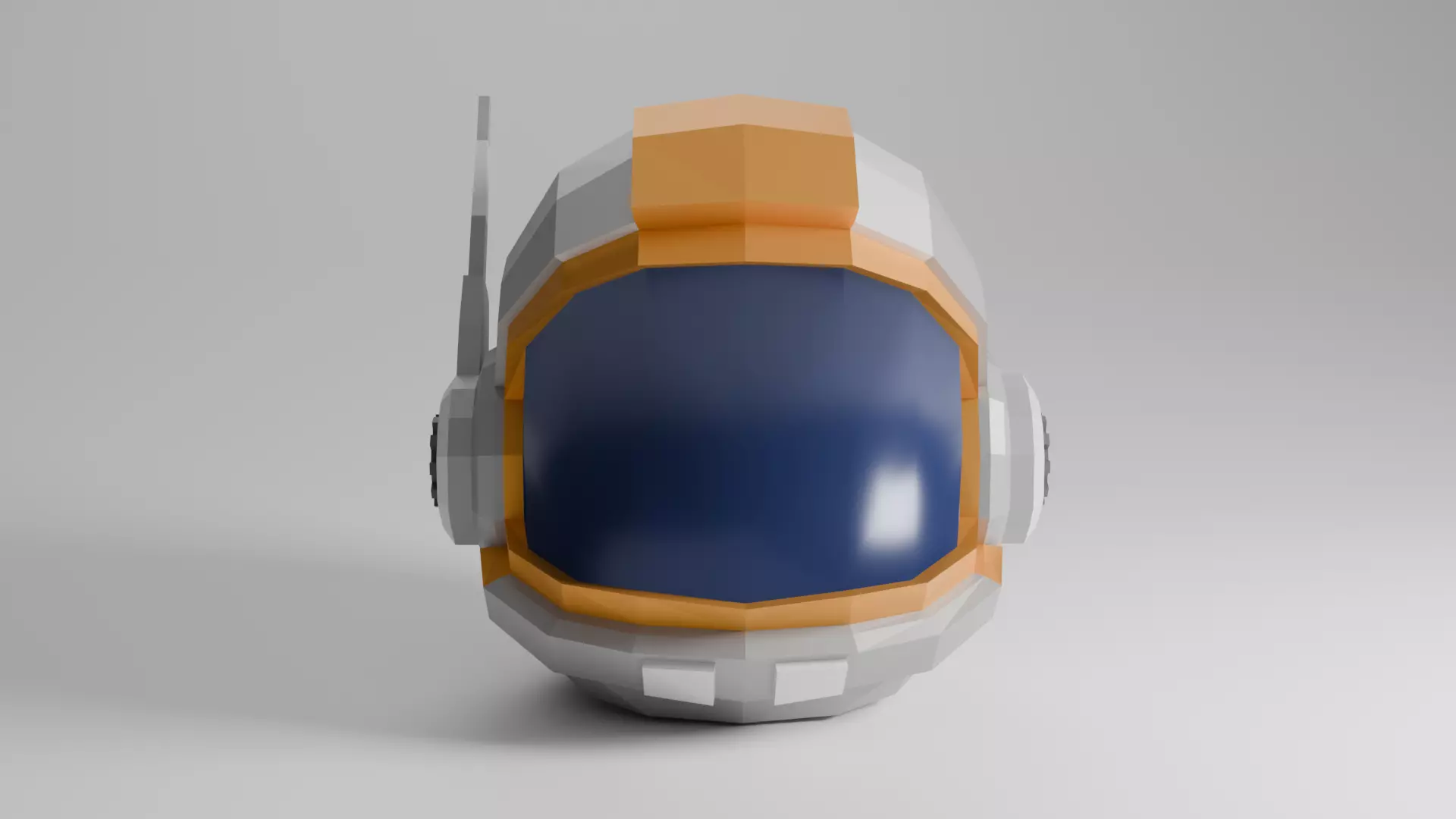 Low-Poly Stylized Astronaut Helmet 3D Model Low-poly 3D model
