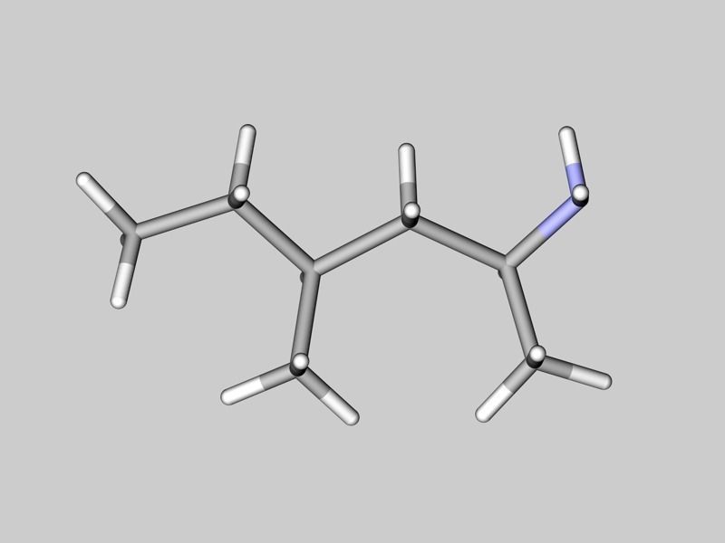 Methylhexanamine molecule 3D model_4