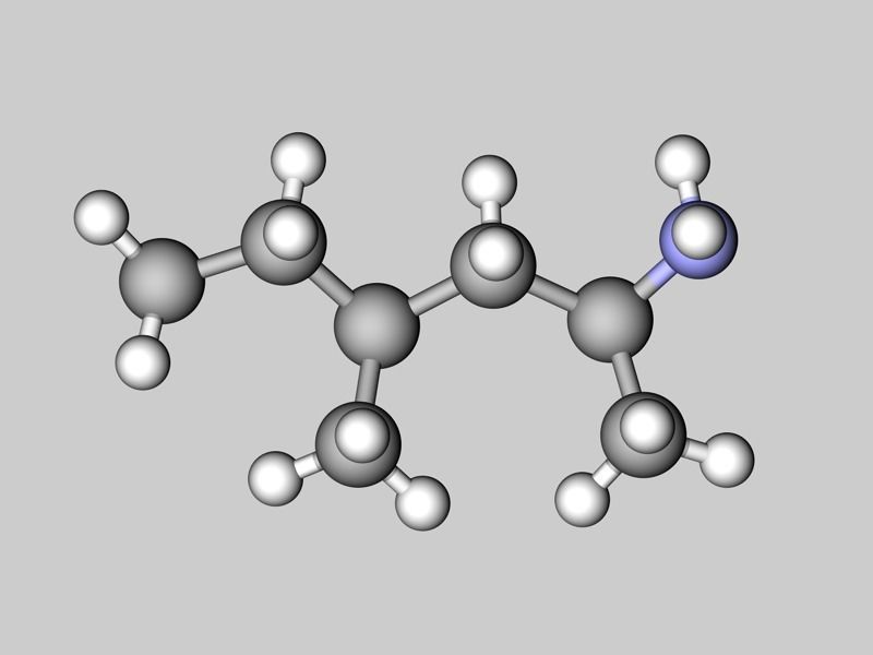 Methylhexanamine molecule 3D model_5