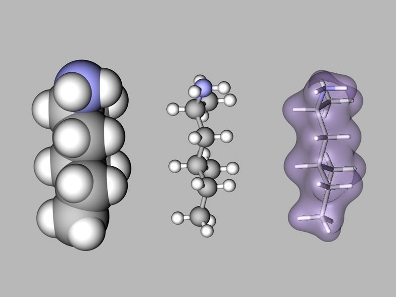 Methylhexanamine molecule 3D model_1