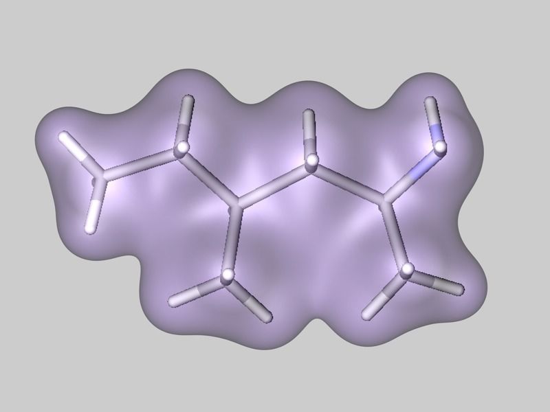 Methylhexanamine molecule 3D model_3