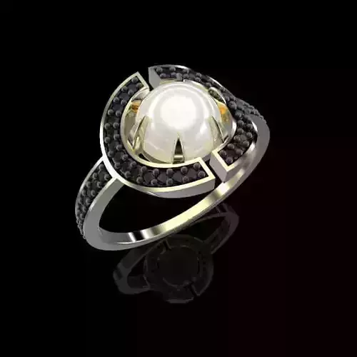 RING VIHAD PEARLS  3D print model