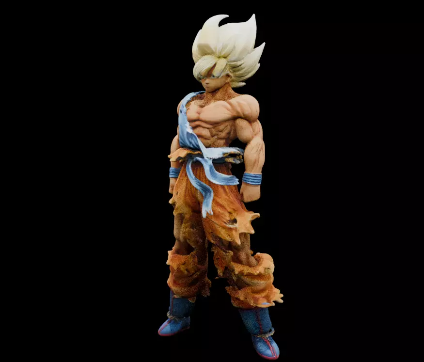Goku Super Saiyan STL Statue Dragon Ball Anime 3D Print Model 3D print model