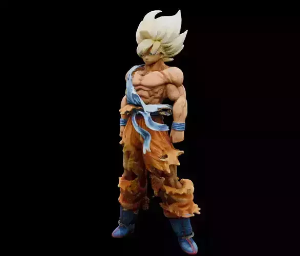 Goku Super Saiyan STL Statue Dragon Ball Anime 3D Print Model