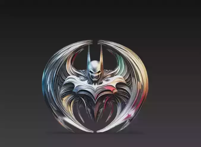 Dark Knight Superhero Emblem 3D Model - Hero Relief Symbol