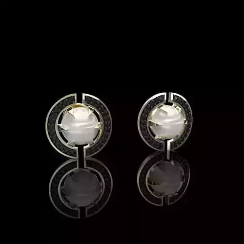 EARRINGS VIHAD PEARLS 3D print model