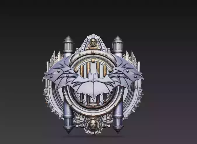 Dark Knight Bat Emblem 3D Model - Gothic Superhero Symbol