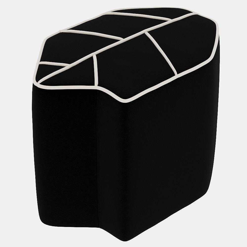 Leaf Stool With Contrasting Piping 3D model_2