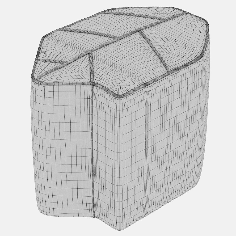 Leaf Stool With Contrasting Piping 3D model_4