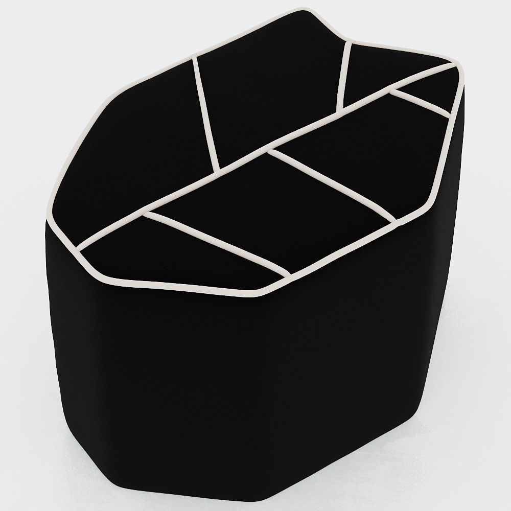 Leaf Stool With Contrasting Piping 3D model_3