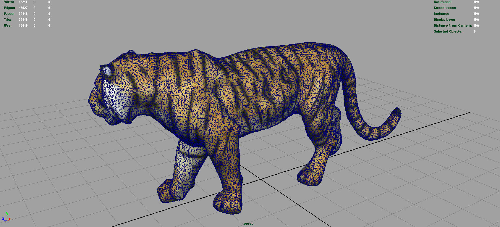 Tiger Low-poly 3D model_5