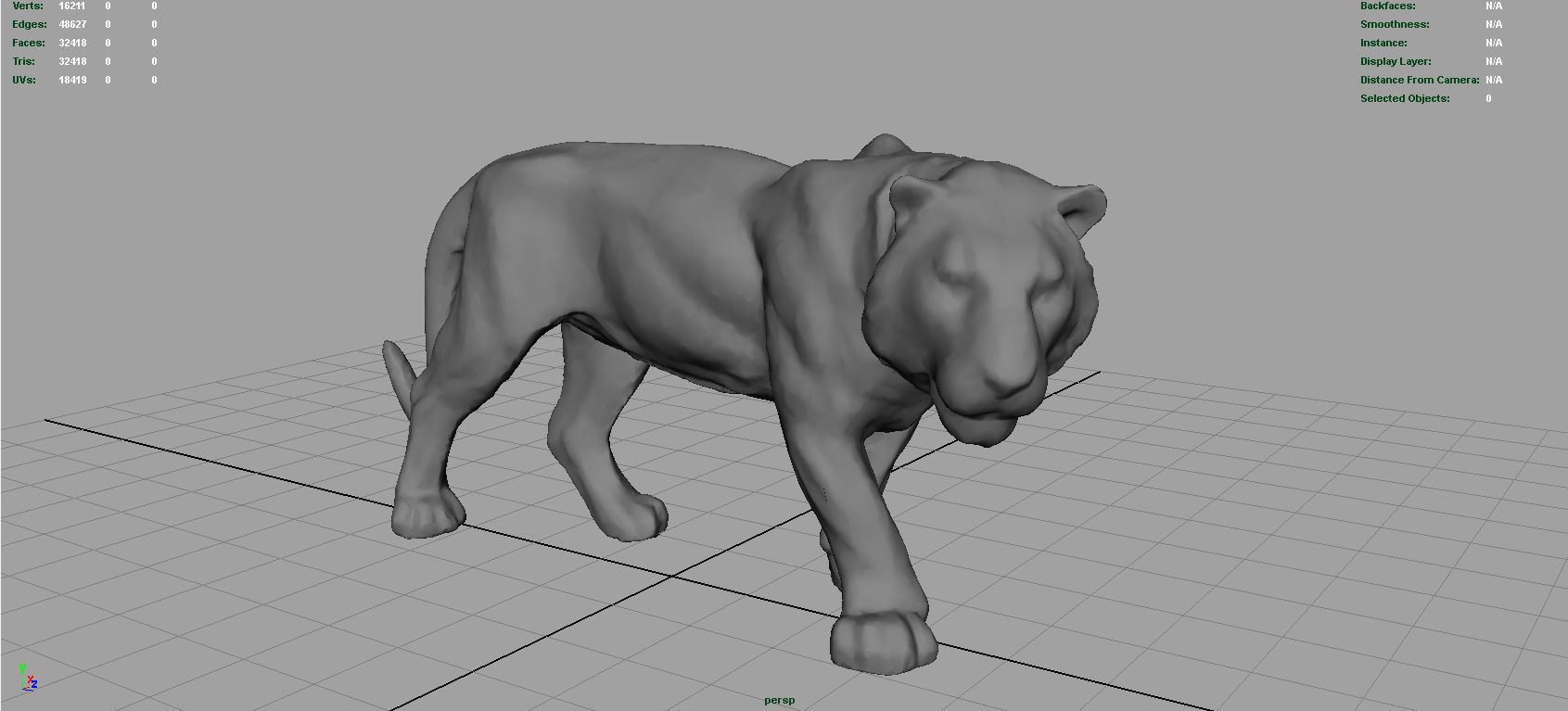 Tiger Low-poly 3D model_3
