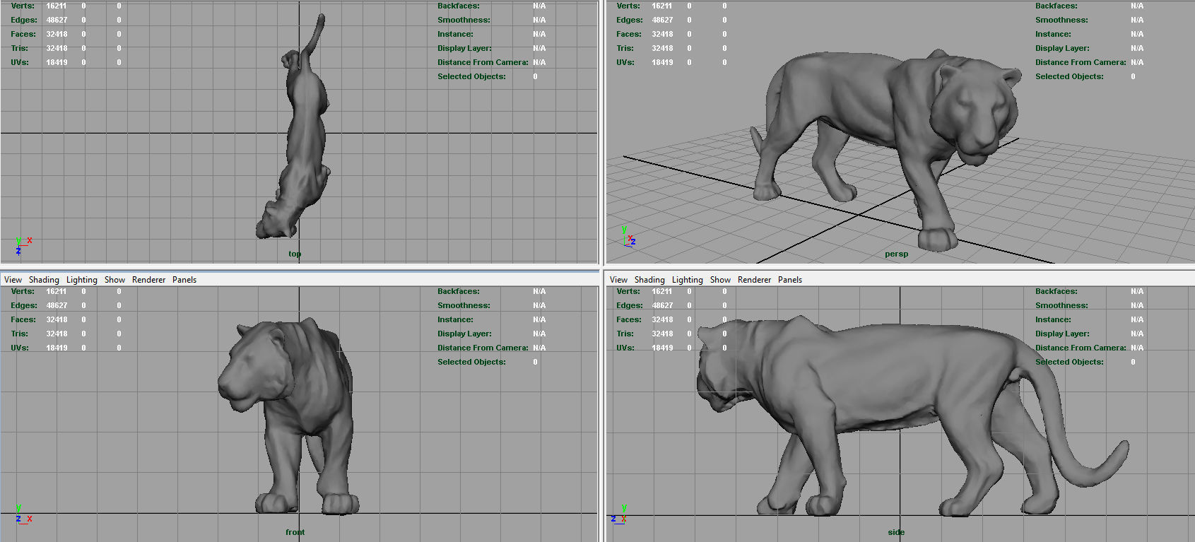 Tiger Low-poly 3D model_6