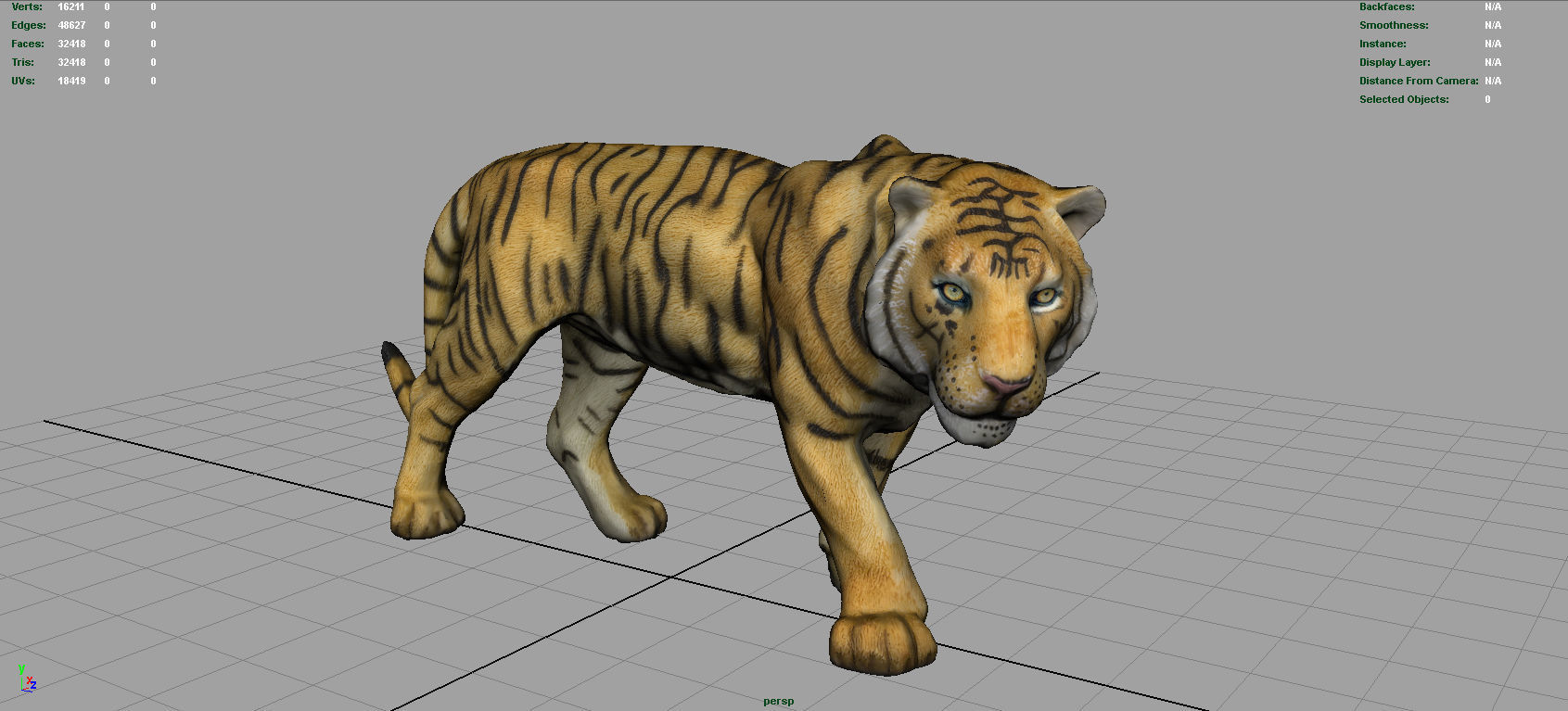Tiger Low-poly 3D model_2