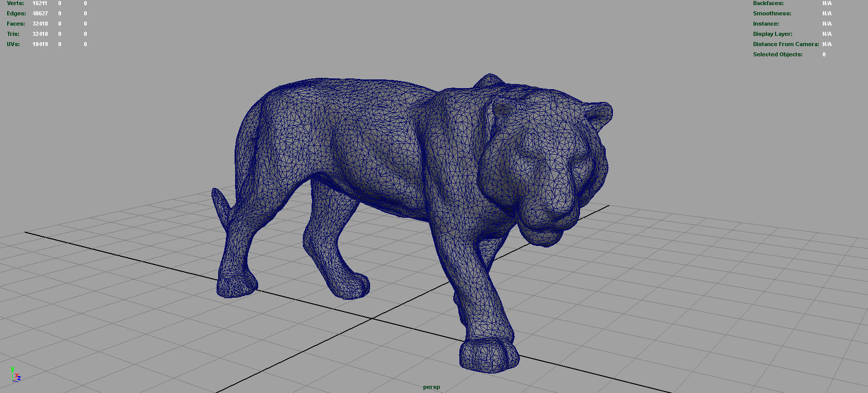 Tiger Low-poly 3D model_4