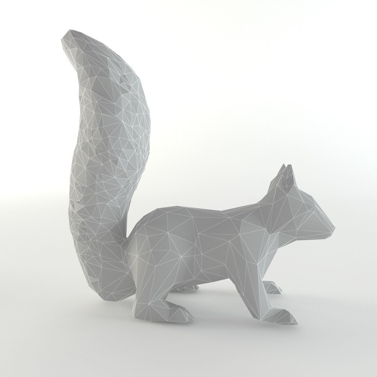 Squirrel Lowpoly Chipmunk Rodent Mammal Animal Low Poly  3D model_1