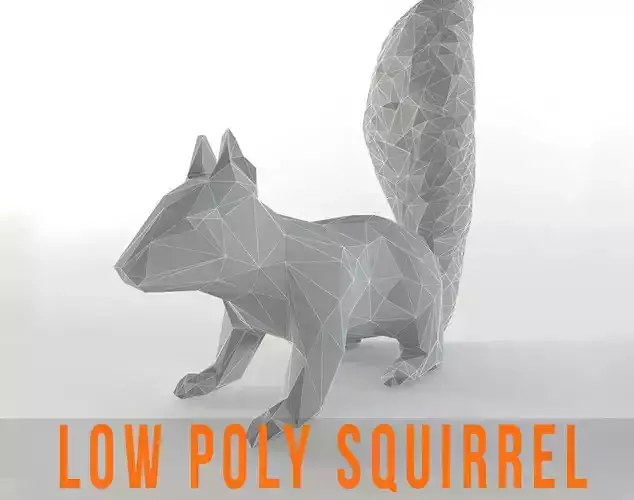 Squirrel Lowpoly Chipmunk Rodent Mammal Animal Low Poly  3D model