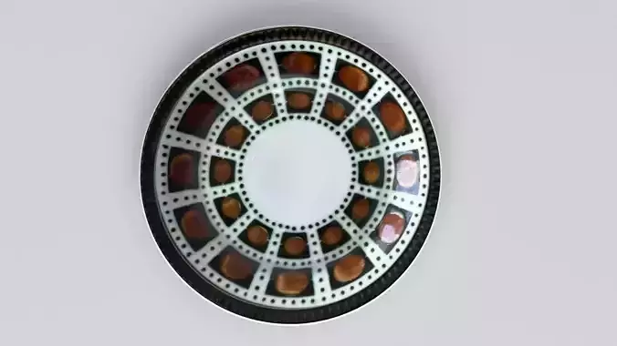 Antique and vintage plate v2 3D model 6