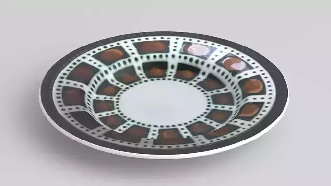 Antique and vintage plate v2 3D model 4