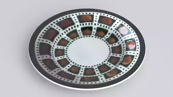 Antique and vintage plate v2 3D model 2