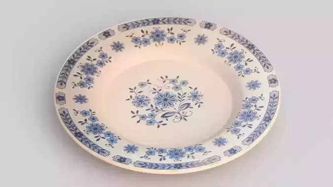 Antique and vintage plate v10 3D model 2