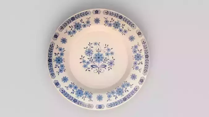 Antique and vintage plate v10 3D model 6