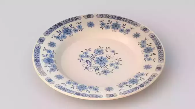 Antique and vintage plate v10 3D model 3