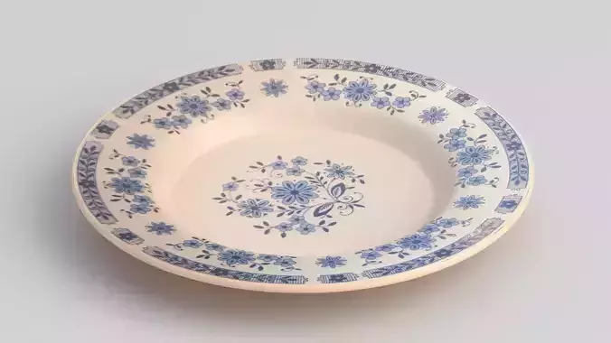 Antique and vintage plate v10 3D model 4
