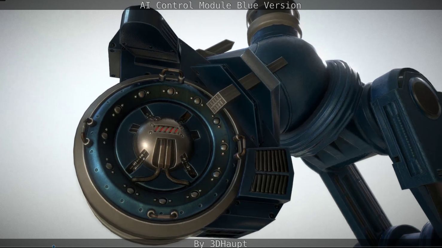 AI Control Module Blue Version Low-poly 3D model_91