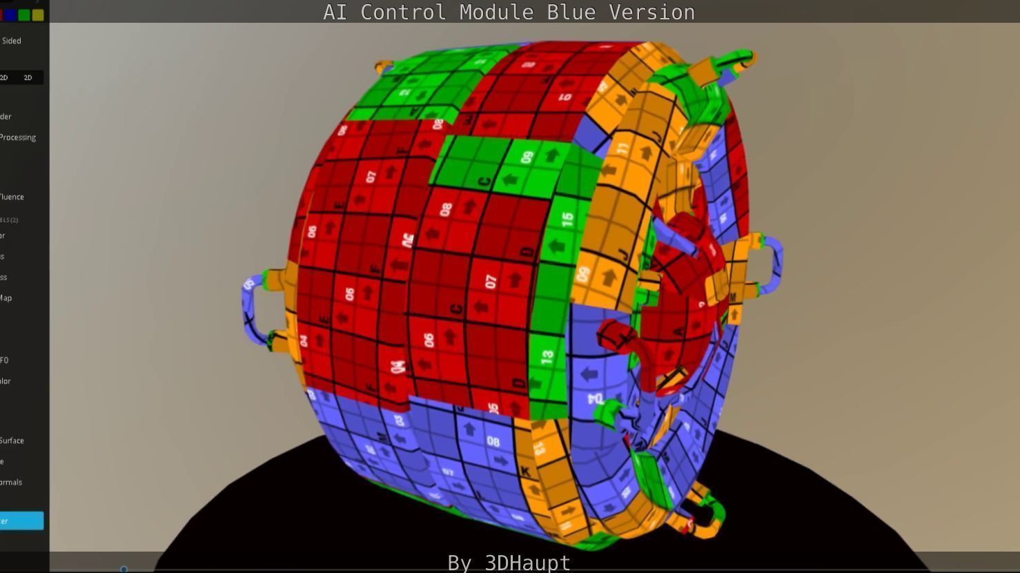 AI Control Module Blue Version Low-poly 3D model_63