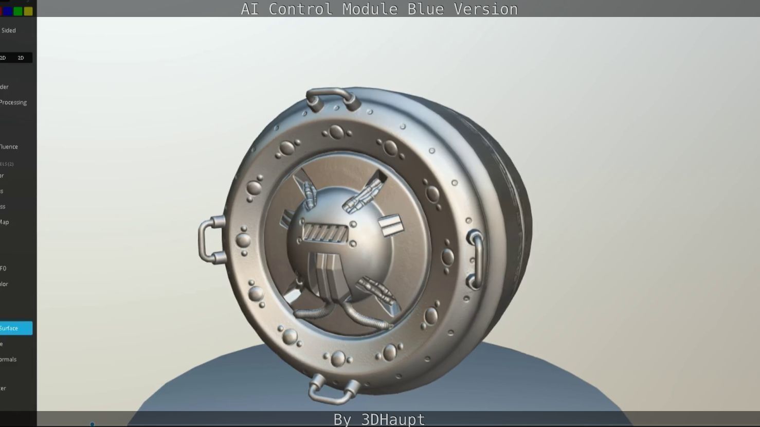 AI Control Module Blue Version Low-poly 3D model_52