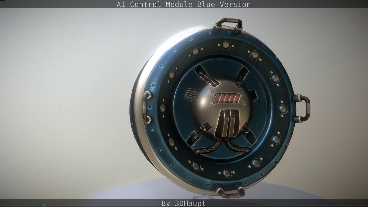 AI Control Module Blue Version Low-poly 3D model_66