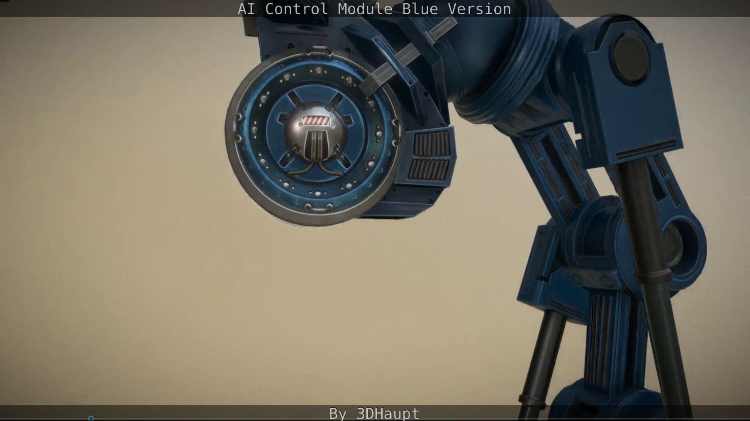 AI Control Module Blue Version Low-poly 3D model_87