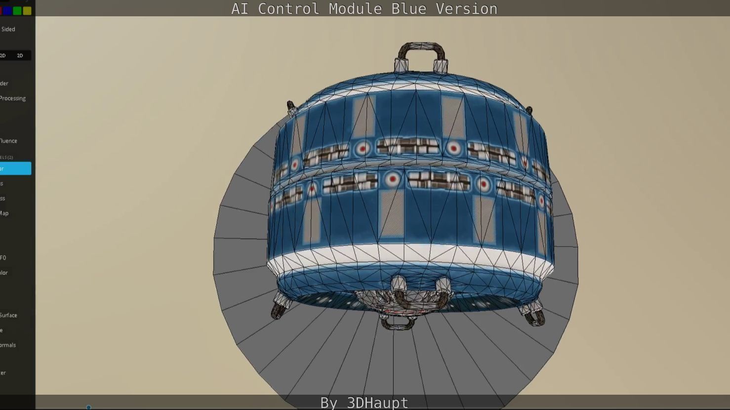AI Control Module Blue Version Low-poly 3D model_61