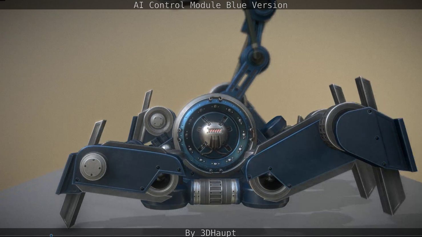 AI Control Module Blue Version Low-poly 3D model_76
