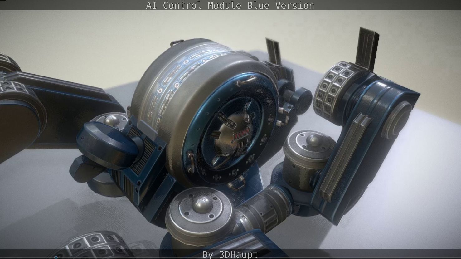AI Control Module Blue Version Low-poly 3D model_78