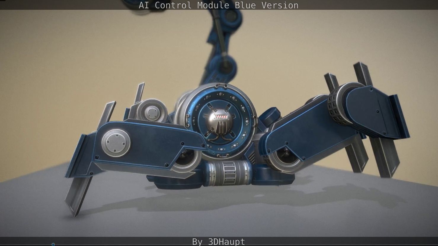 AI Control Module Blue Version Low-poly 3D model_85