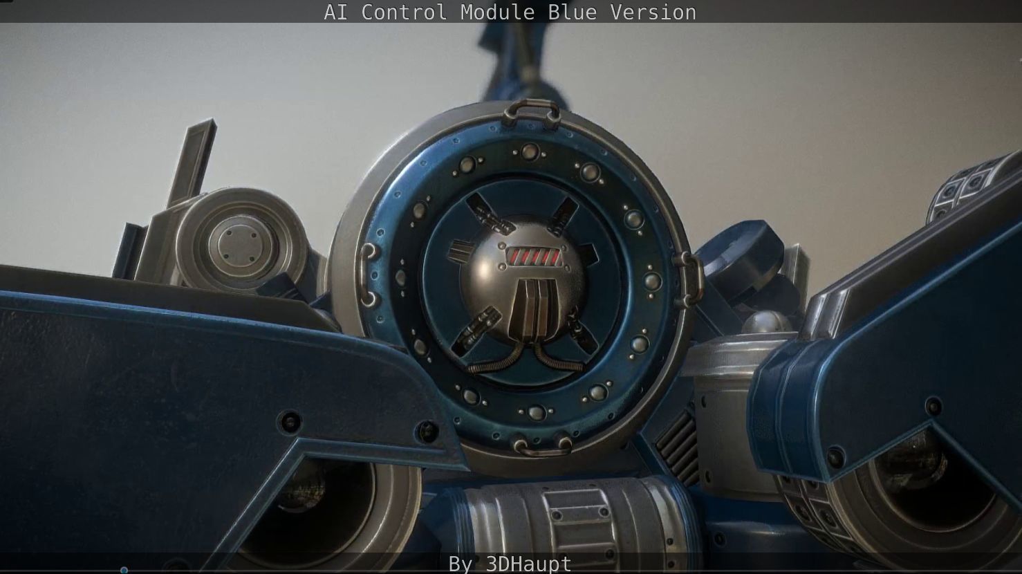 AI Control Module Blue Version Low-poly 3D model_83