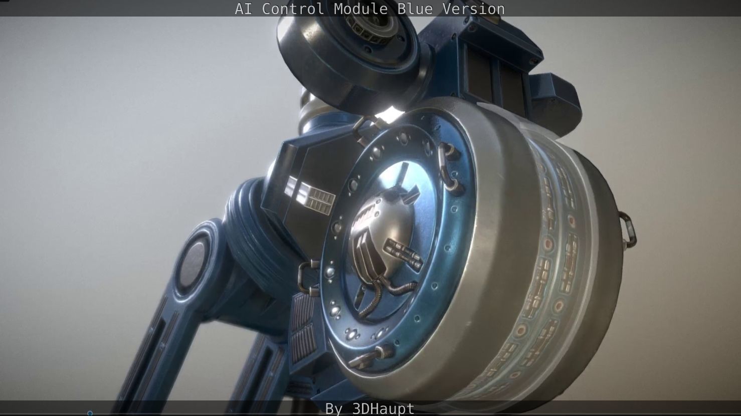 AI Control Module Blue Version Low-poly 3D model_90