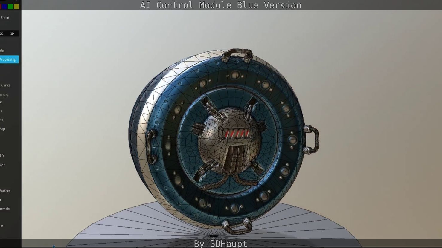 AI Control Module Blue Version Low-poly 3D model_57