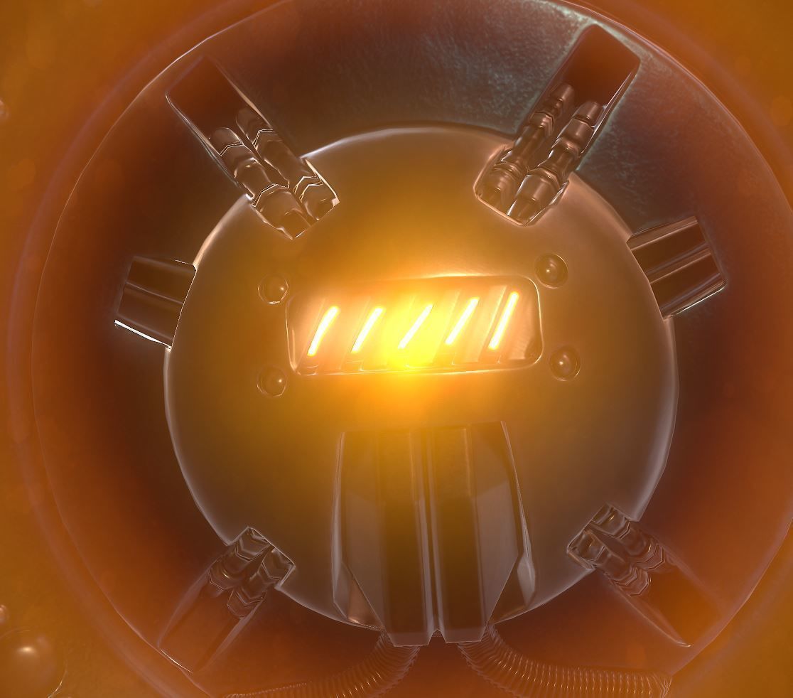 AI Control Module Blue Version Low-poly 3D model_5