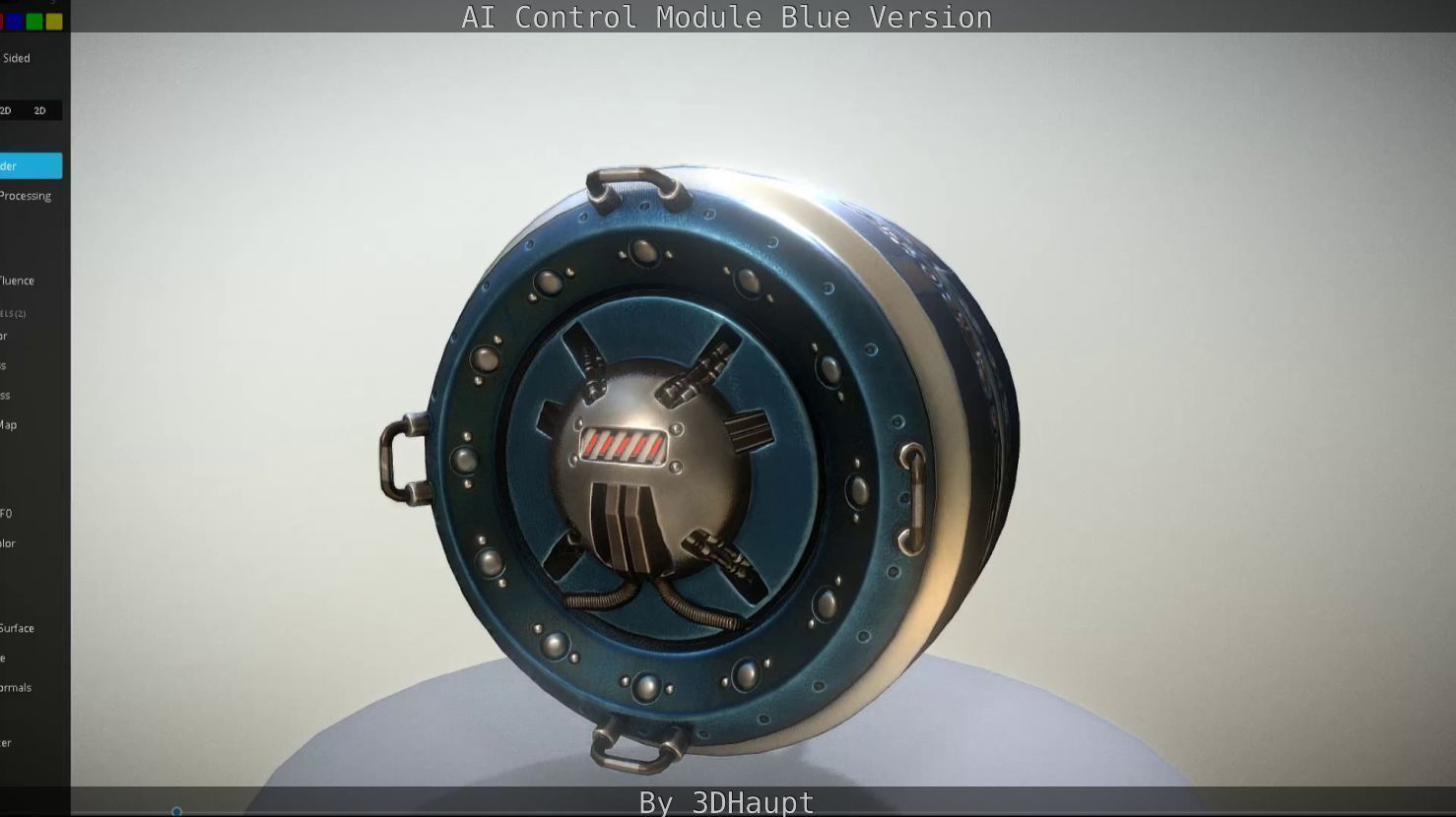 AI Control Module Blue Version Low-poly 3D model_53