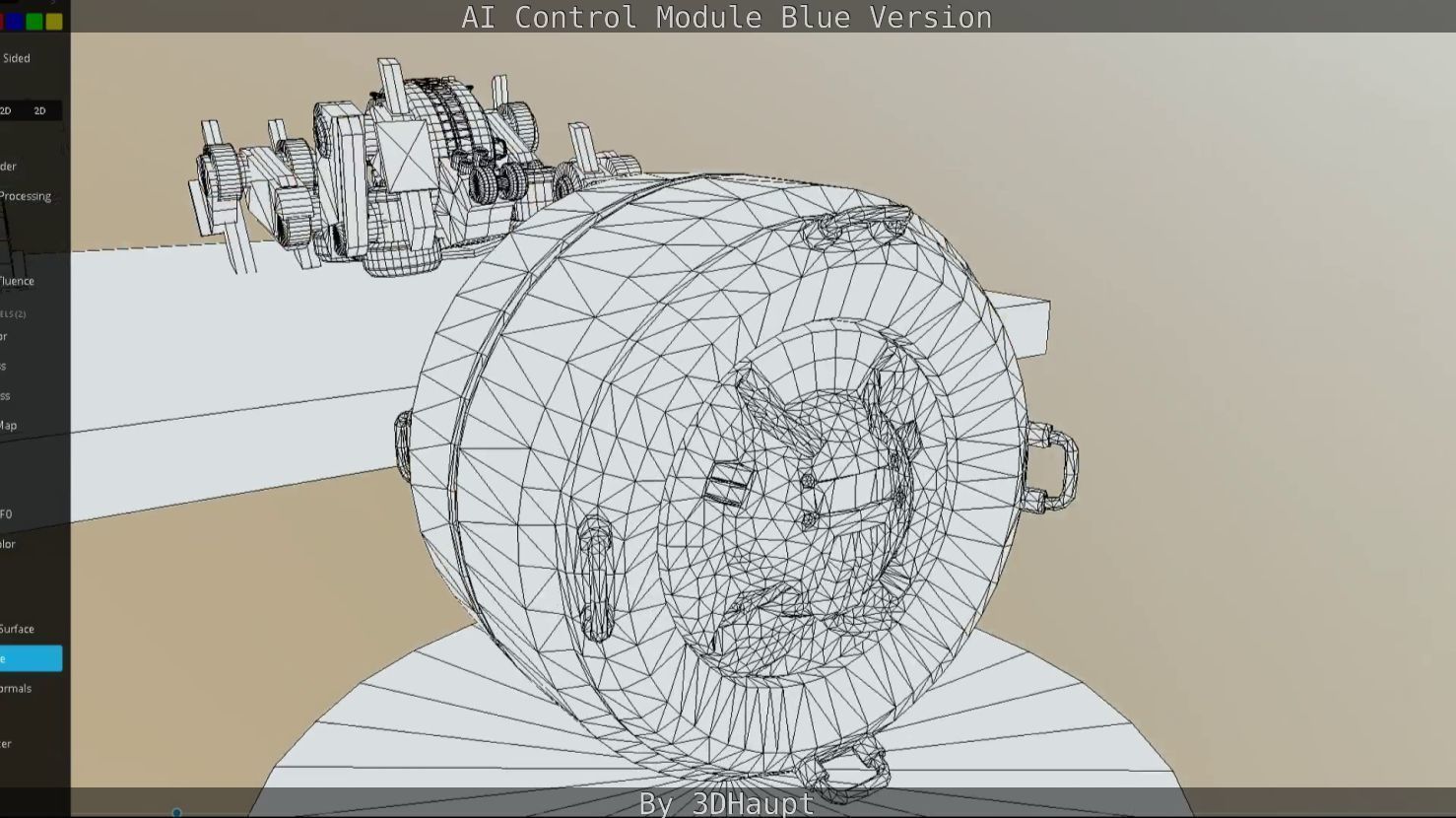 AI Control Module Blue Version Low-poly 3D model_46